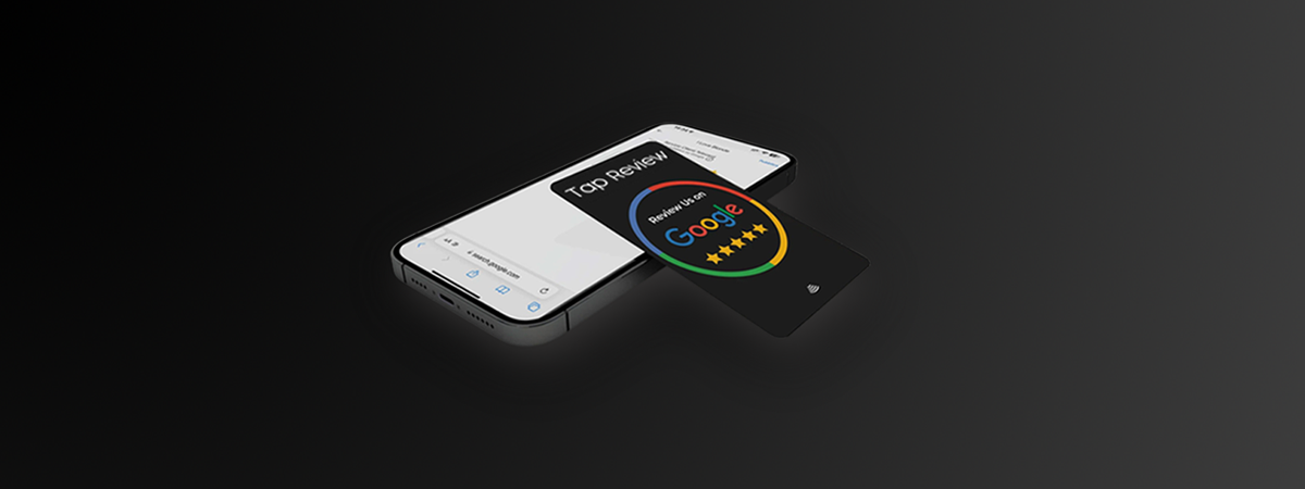 Placa NFC Tap Review para reseñas de Google
